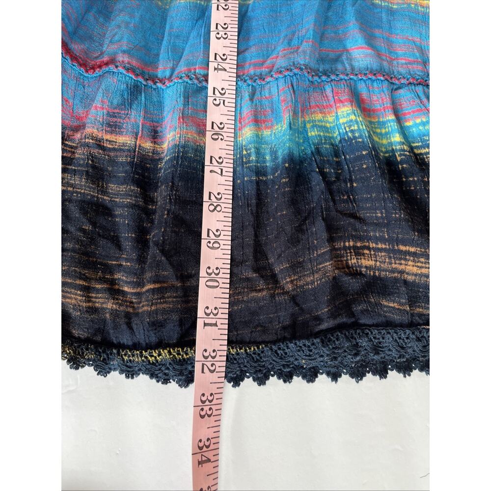Greater Good Women's Boho Skirt Plus Size Tiered Lace Hem Ombre Hippie Peasant - Picture 11 of 11